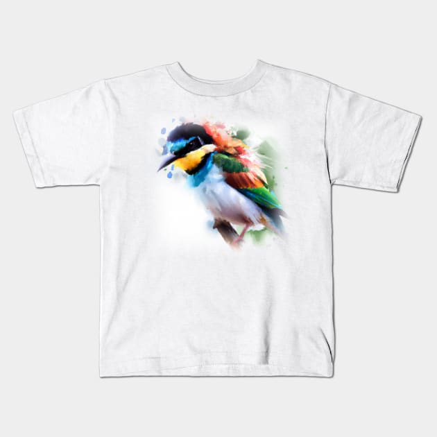 Artistic bird Kids T-Shirt by Visualityofai